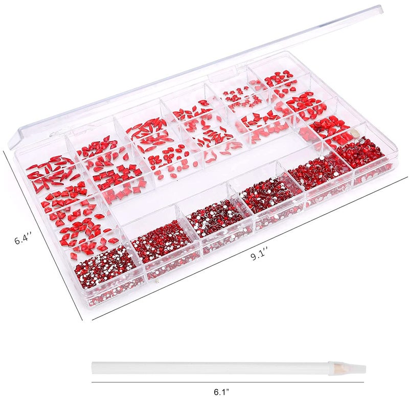 NIBIRU 120 Pcs Multi Shapes Glass AB Rhinestones For Nail Art Craft, Mix 12 Style FlatBack Crystals 3D Decorations Flat Back Stones Gems Set - Image 3